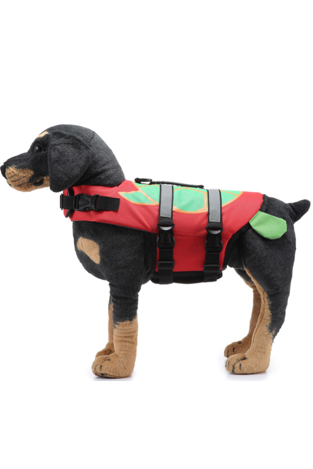 M&Q Dogs\' Reflective Adjustable Turtle Printed Life Jacket for Swimming