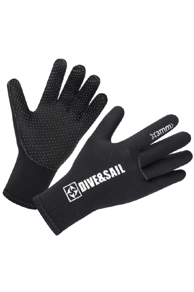 DIVE&SAIL Adults\' 3MM Neoprene Non-slip Abrasion Resistant Wetsuit Gloves for Snorkeling Fishing
