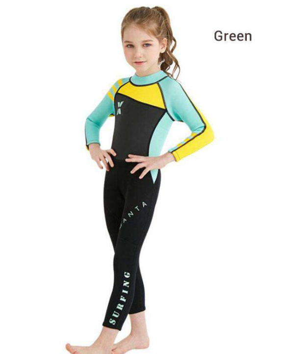 Kids Scuba Diving Suit One-piece Snorkeling Thermal Wetsuit Long Sleeve Swimwear 