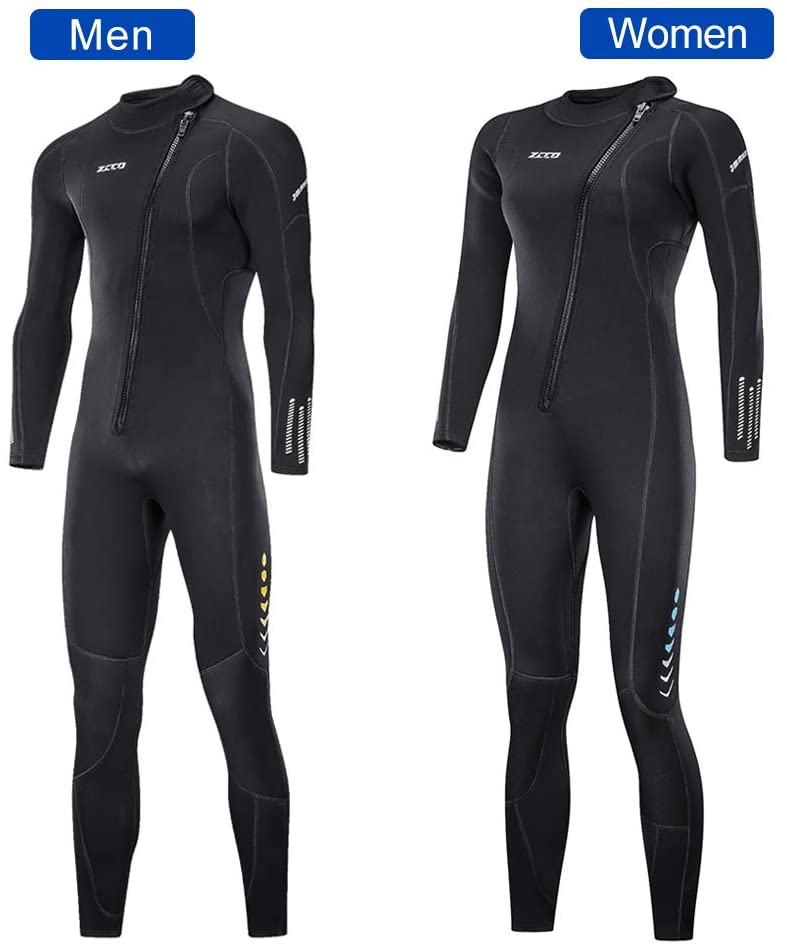 ZCCO Adults 3MM Front Zip Full Body Plus Size Diving Wetsuit