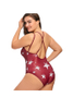 XC Women\'s Star Printed Plus Size Backless Bikini Swimsuit