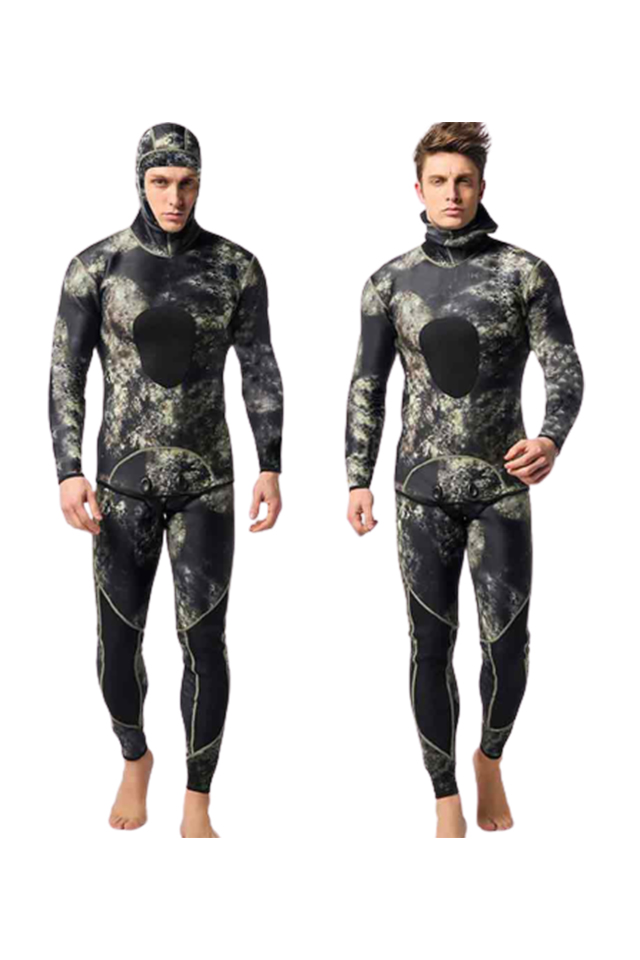 MYLEDI 3MM Men\'s 2 Piece Spearfishing Camouflage Wetsuit