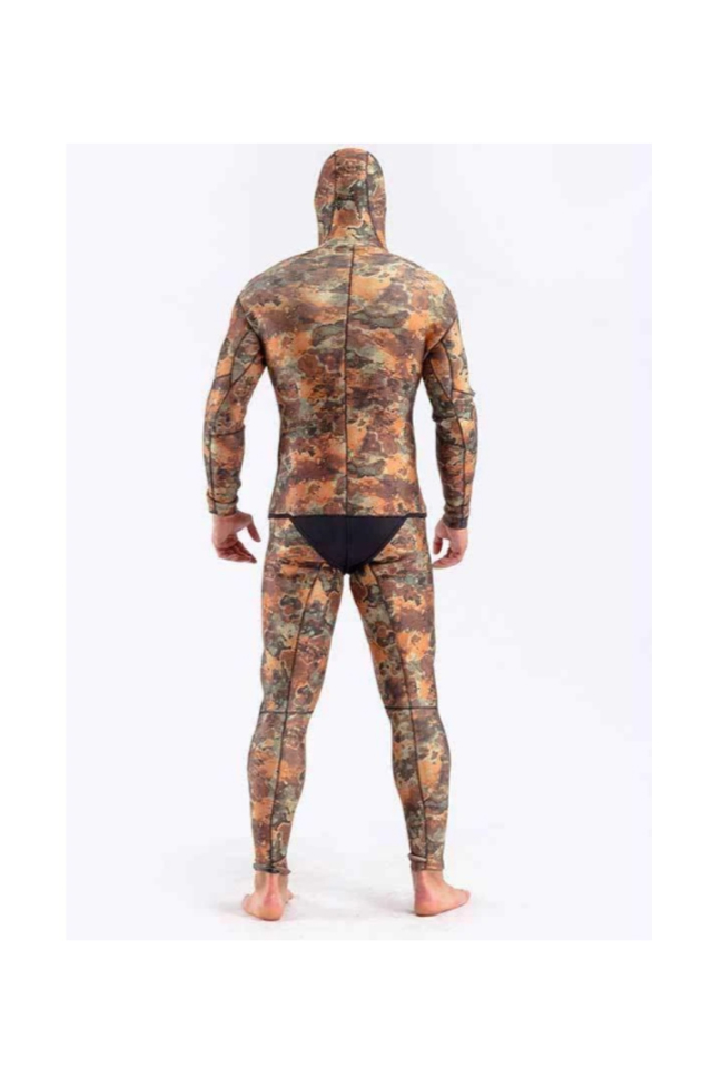 HISEA Mens 5MM Open Cell Coral Reef 2 Piece Camo Wetsuit
