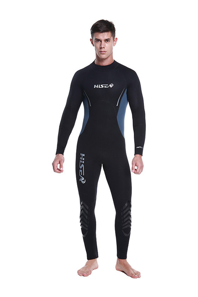 HISEA Wetsuit Men Neoprene Full Scuba Diving Suits Thermal Swimsuit Long Sleeve Back Zip for Water Sports 
