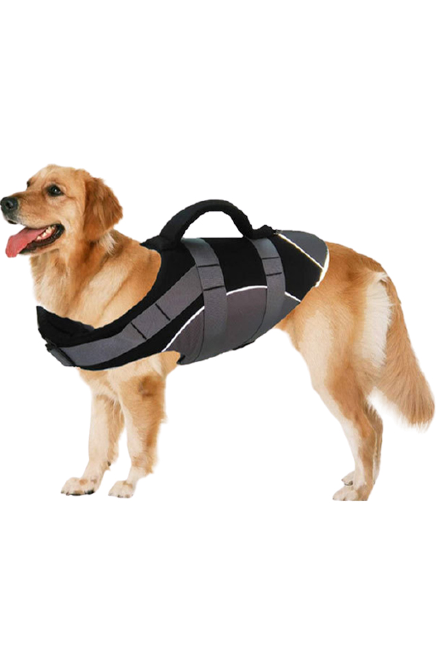 WCC Dog\'s Reflective Buoyant Adjustable Life Jacket for Swimming