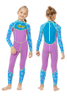 DIVE & SAIL Girls Long Sleeve Back Zip Full Body Dive Skin Suit for Snorkeling Swimming Scuba Diving