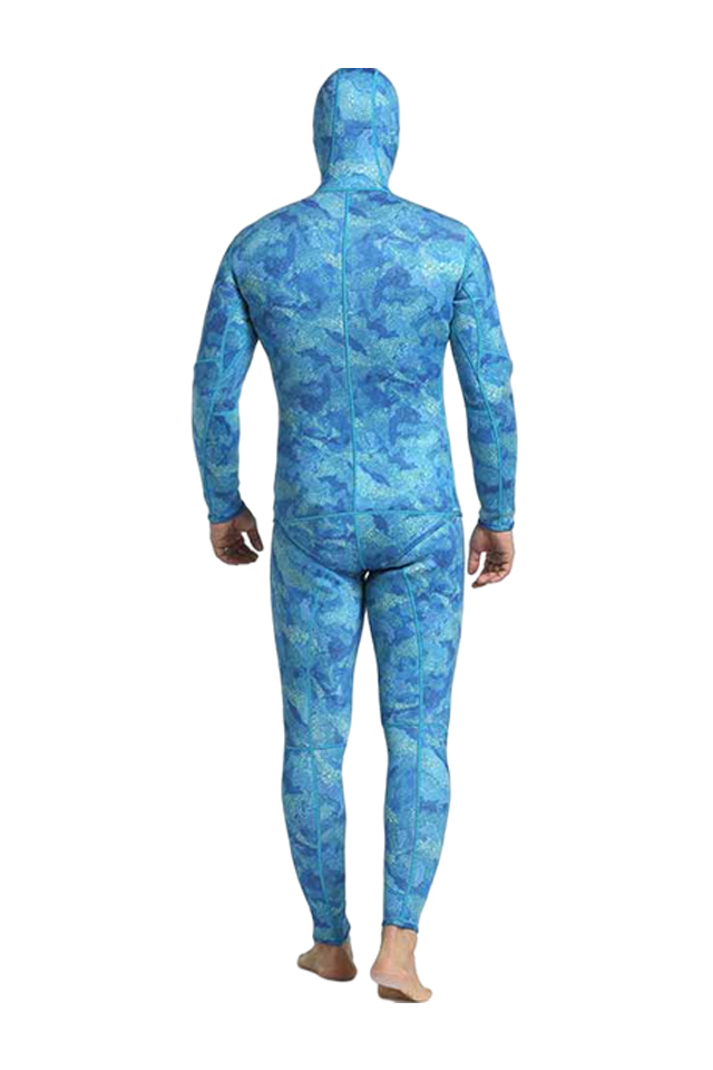 MYLEDI Hooded Zipless Men\'s 3mm Camo Wetsuit 2-Piece Spearfishing Suit