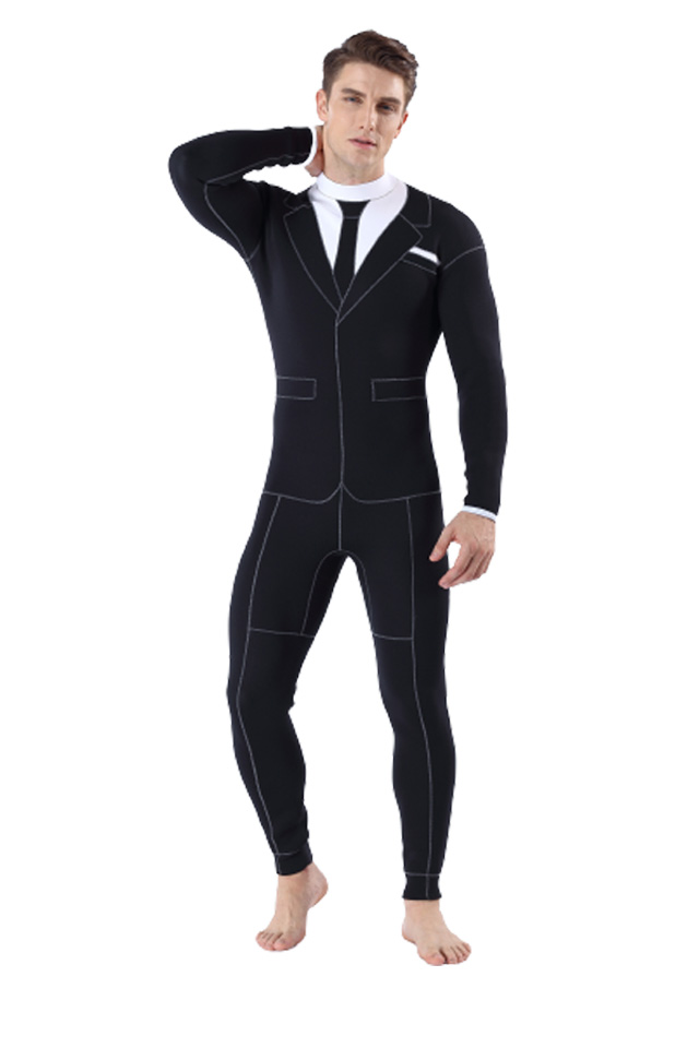 MYLEDI 3MM Cool Tuxedo Suit & Tie Plus Size Wetsuit