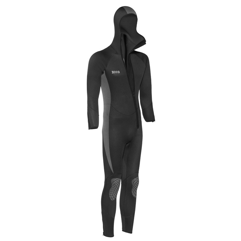 ZCCO Adults 5MM Neoprene Front Zip Plus Size Wetsuit with Hood