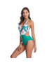 XC One Piece Lace Up Backless Tummy Control Swimsuit for Women