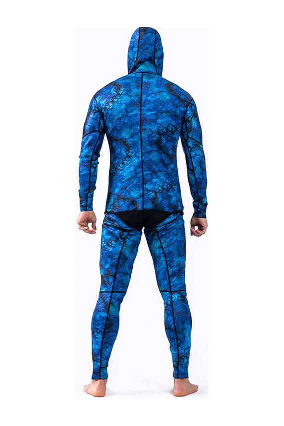 HISEA Men's 1.5mm 2 Piece Spearfishing Suit Camo Wetsuit with Hood