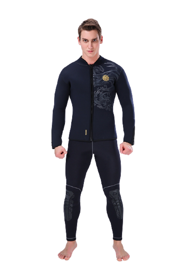 SLINX Men\'s 5MM Neoprene Front Zip Plus Size Warm Wetsuit Jacket