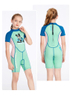 SABOLAY Girls 2mm One Piece Short Sleeve Colorful Wetsuit 