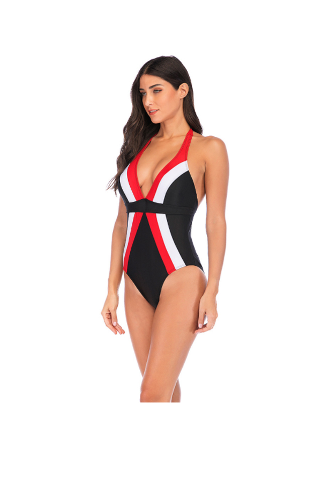 XC Women's One piece Halter Sexy & Cute Adjustable Backless Deep V Swimsuit
