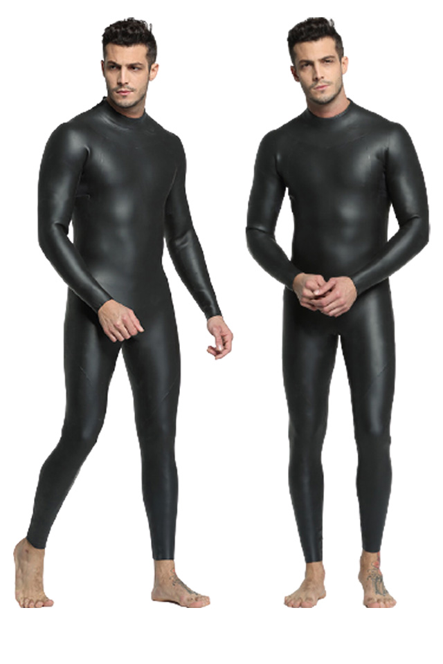 MYLEDI Mens 3mm Smoothskin Full Black Rubber Wetsuit