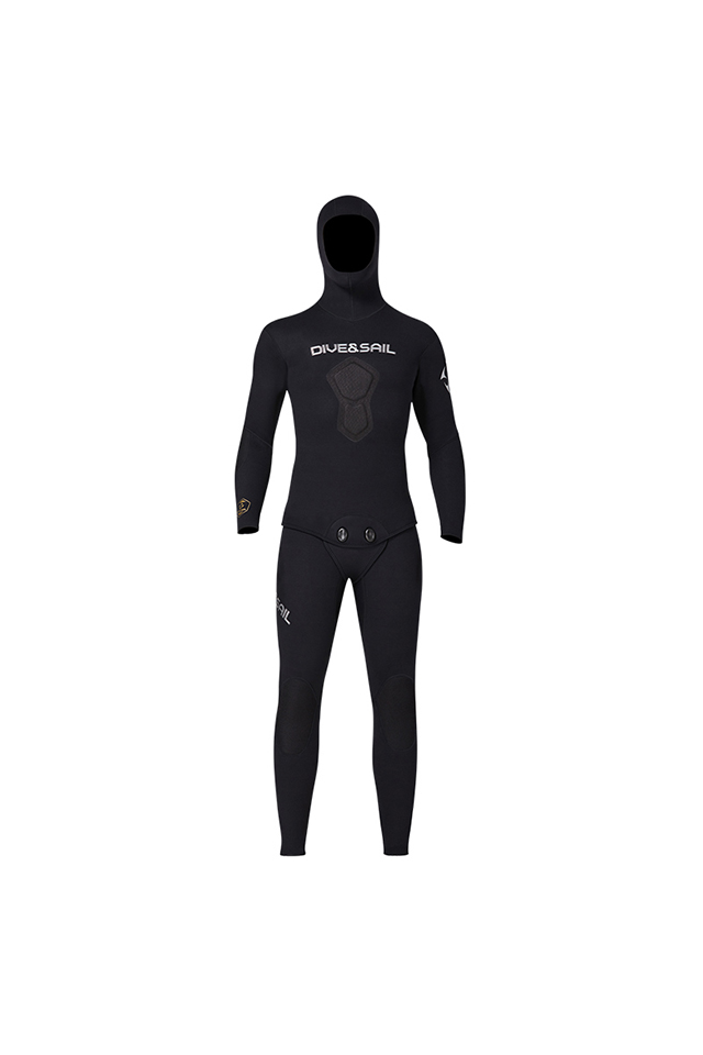DIVE & SAIL Men's 1.5MM Free Diving 2-Piece Spearfishing Hooded Wetsuit