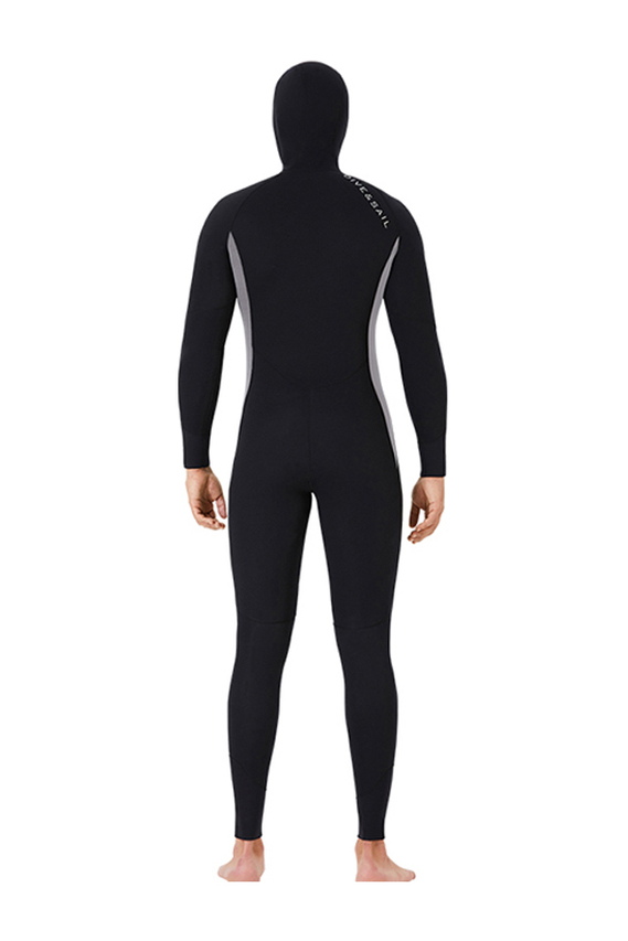 DIVE & SAIL Men's Front Zip Full Body Long Sleeve Warm Hooded Wetsuit
