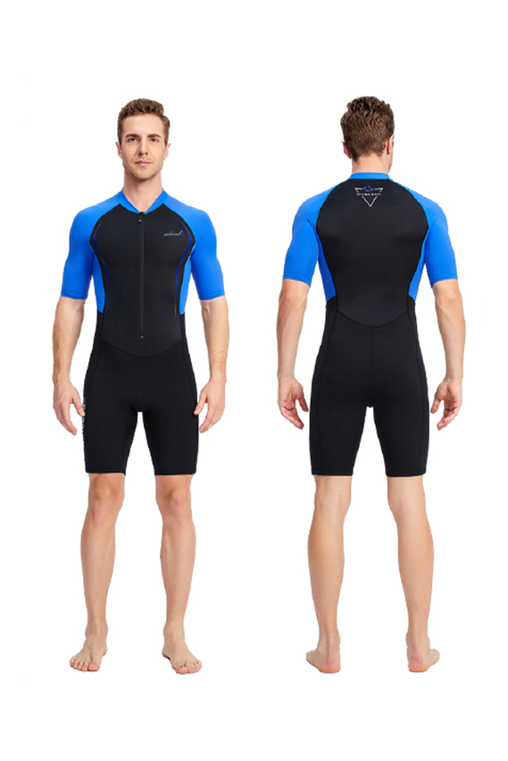 Dive & Sail Couples' 1.5mm Neoprene Front Zip Short Sleeve Warm Wetsuit for Snorkeling Surfing