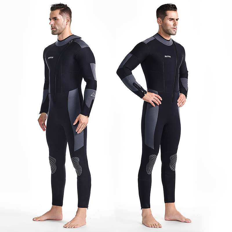 ZCCO Adults 5MM Neoprene Front Zip Plus Size Full Diving Wetsuit