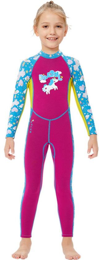 DIVE & SAIL 2.5mm Neoprene Full Body Sunscreen Colourful Warm Wetsuit For Kids