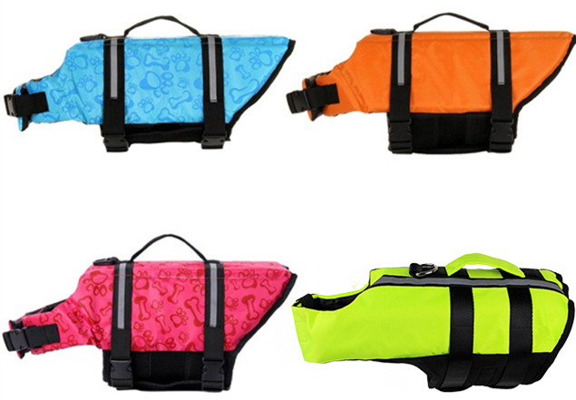 XH Dog's Adjustable Belt Reflective Inflatable Life Jacket for Swimming