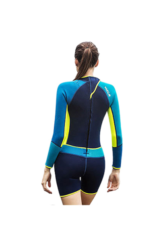 HISEA 1.5mm Ladies Long Sleeve Shorts Colorful Spring Surfing Wetsuit