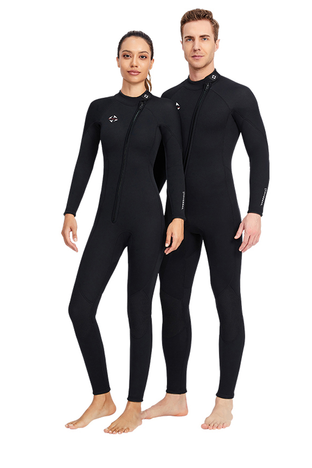 Couples Men Women Diving Skin Short Sleeve One Piece Swim Suit Zipper Jumpsuit 