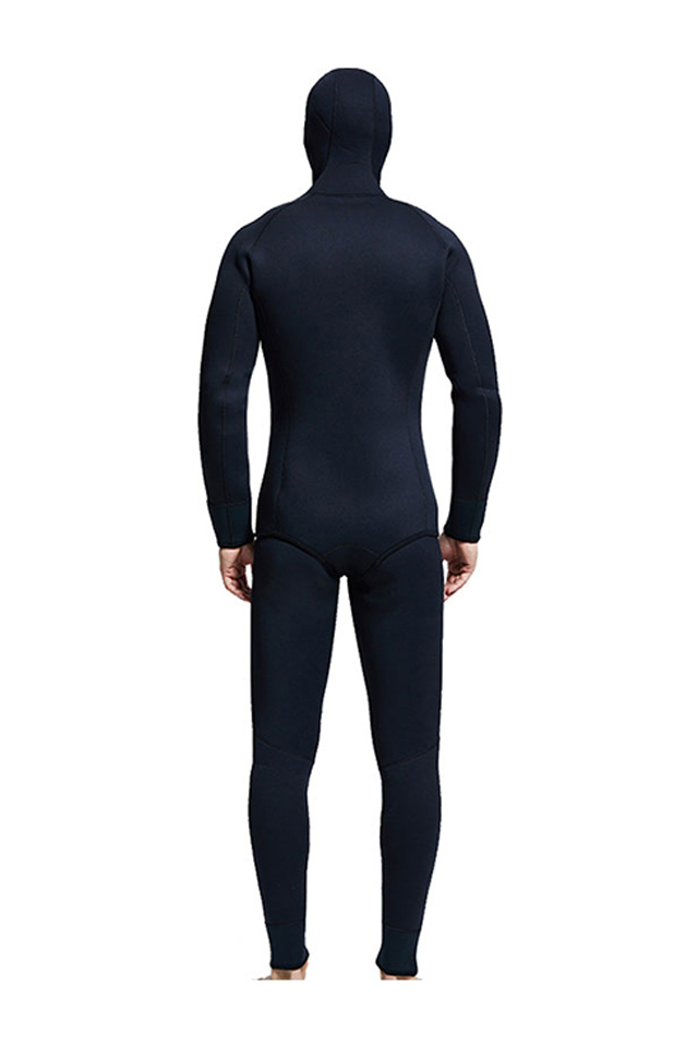 MYLEDI Men\'s 5MM Two Piece Hooded Front Zip Winter Diving Wetsuit