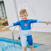 SABOLAY Boy Quick Dry UPF50+ Long Sleeve T-shirt &Shorts Swimming Rash Guards Set