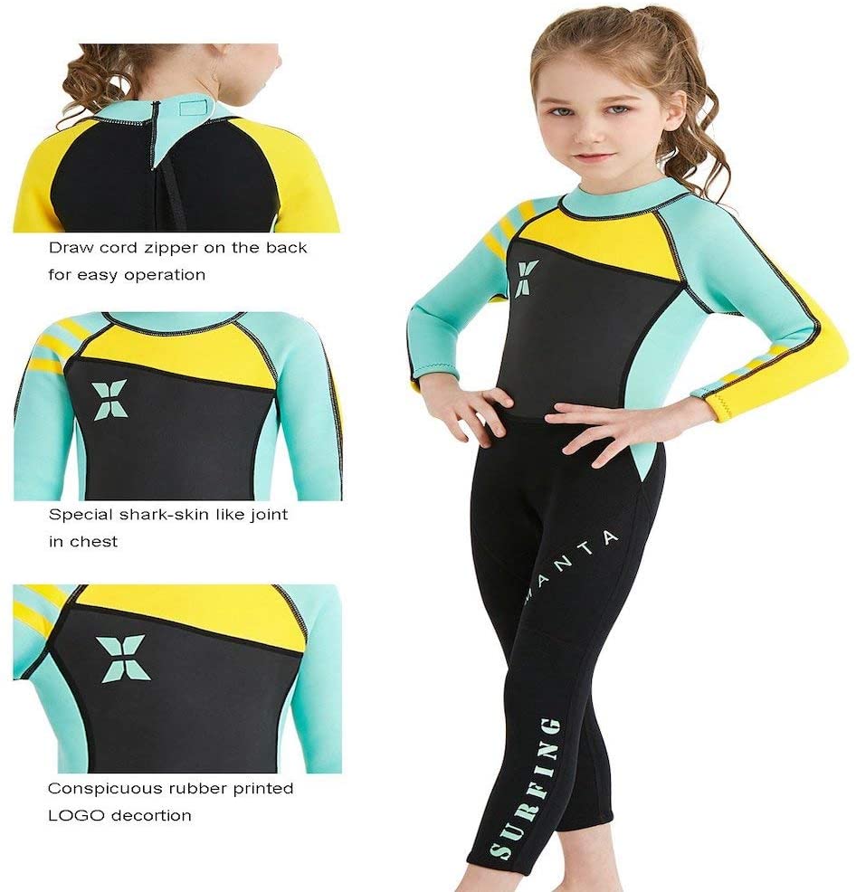 DIVE & SAIL Grils 2.5MM One Piece Fullbody Shark Skin Wetsuit for Scuba Diving