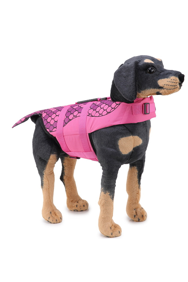 M&Q Dogs' Reflective & Adjustable Mermaid Life Jacket for Swimming