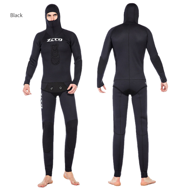 ZCCO Mens 5MM Two Piece Beavertail Hooded Wetsuit