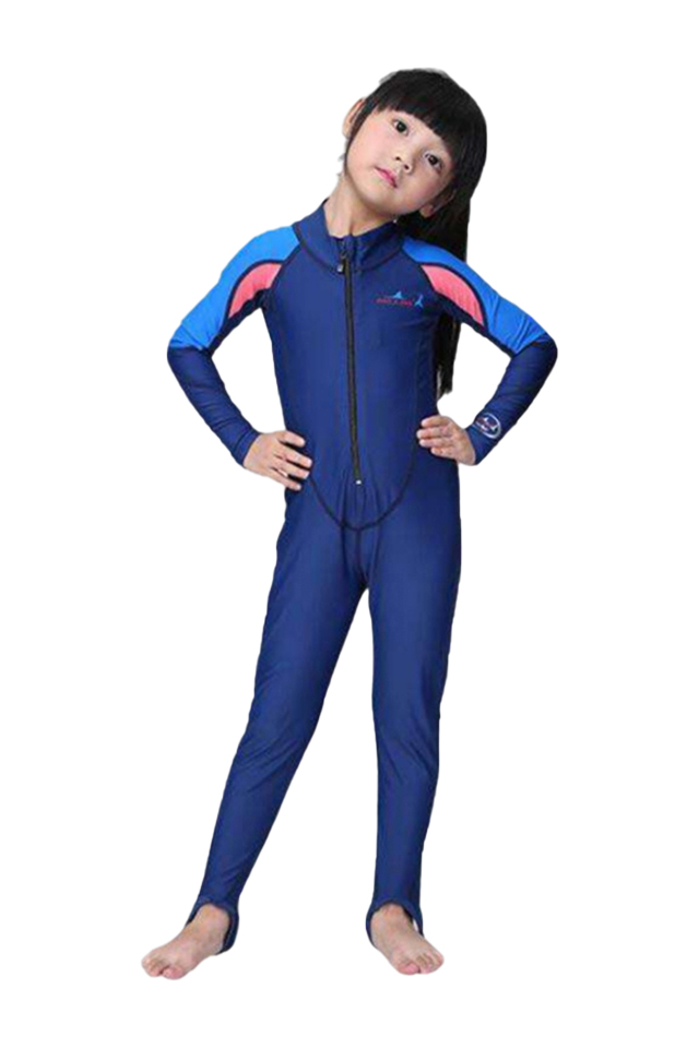 Kids Girls Full Body Wetsuit Rash Guard UV 50+ Swimsuit Stirrups Bathing  Suit