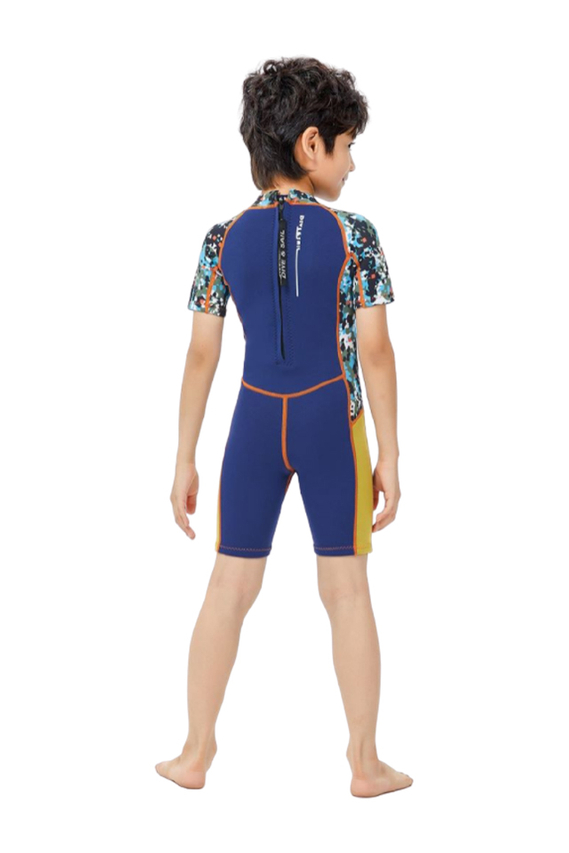 DIVE&SAIL Boys' 2.5mm Neoprene Short Sleeve Back Zip Wetsuit 