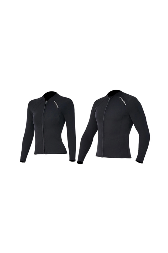 DIVE & SAIL 2MM Black Neoprene Front Zip Wetsuit Jacket