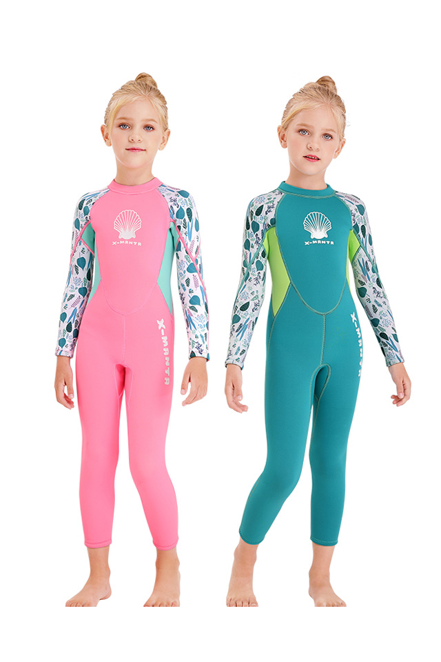 2.5mm Girls Diving Snorkeling Wetsuit Zipped One-piece Full Body Long Sleeve 