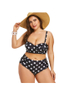 XC Women\'s Plus Size Wave Point Adjustable Two Piece Bikini Swimsuit