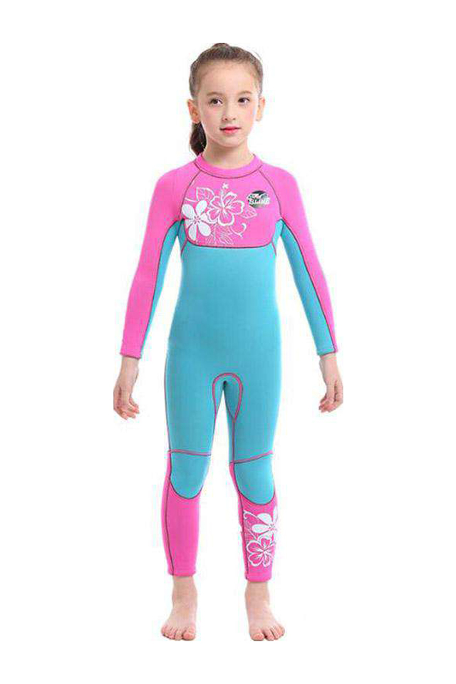 SLINX 3MM Girls Snorkeling Wetsuit Diving Suit Long Sleeve Warm Swimwear 