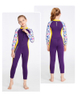 SABOLAY Girls 2mm Front Zip Long Sleeve Full Body One-Piece Colorful Printings Wetsuit