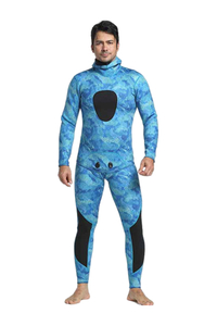 MYLEDI Hooded Zipless Men's 3mm Camo Wetsuit 2-Piece Spearfishing Suit