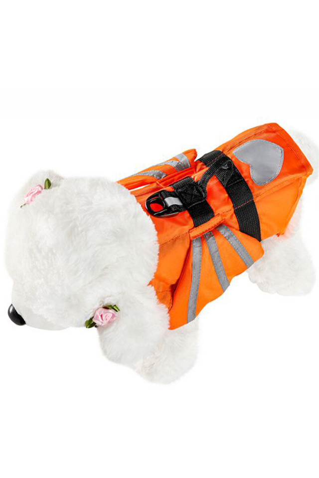 FangFang Polyester Puppies Colorful Reflective Adjustable Life Jacket for Swimming