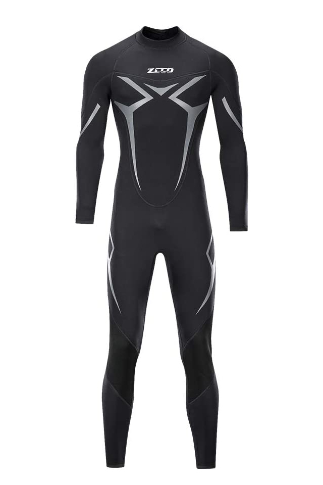 MYLEDI Mens 3mm Smoothskin Full Black Rubber Wetsuit