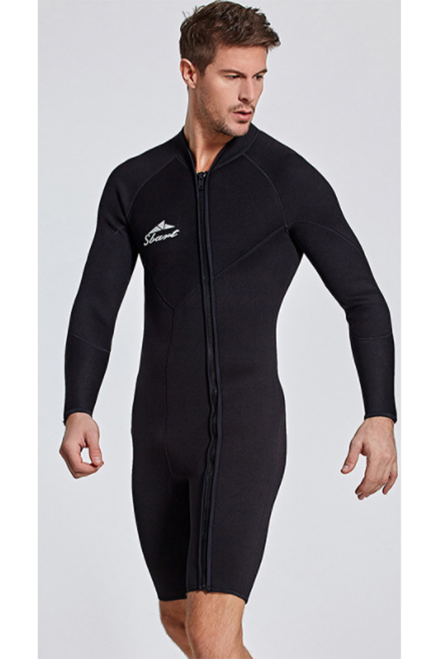 Sbart Men\'s 3MM Front Zip Long Sleeve Wetsuit
