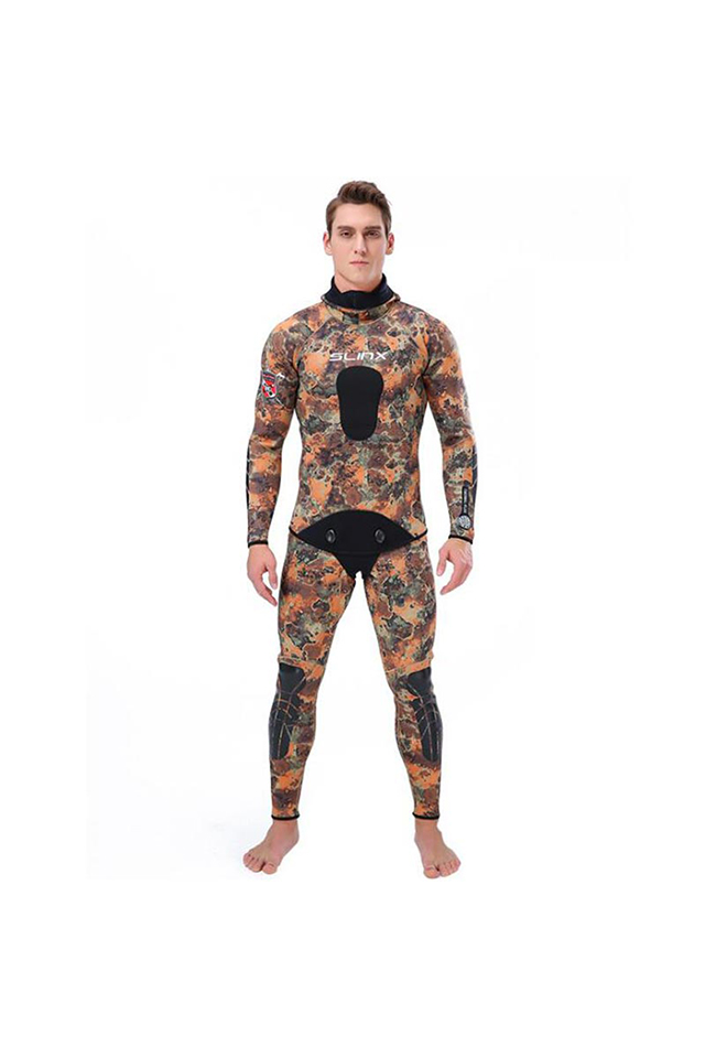 SLINX Mens Plus Size Coral Reef 2 Piece Camo Wetsuit for Snorkeling