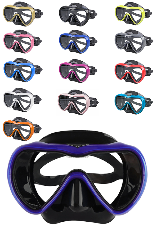 ALOMA Adults' Silicone Anti-fog Snorkeling Swimming&Diving Nose Cover Goggle Mask