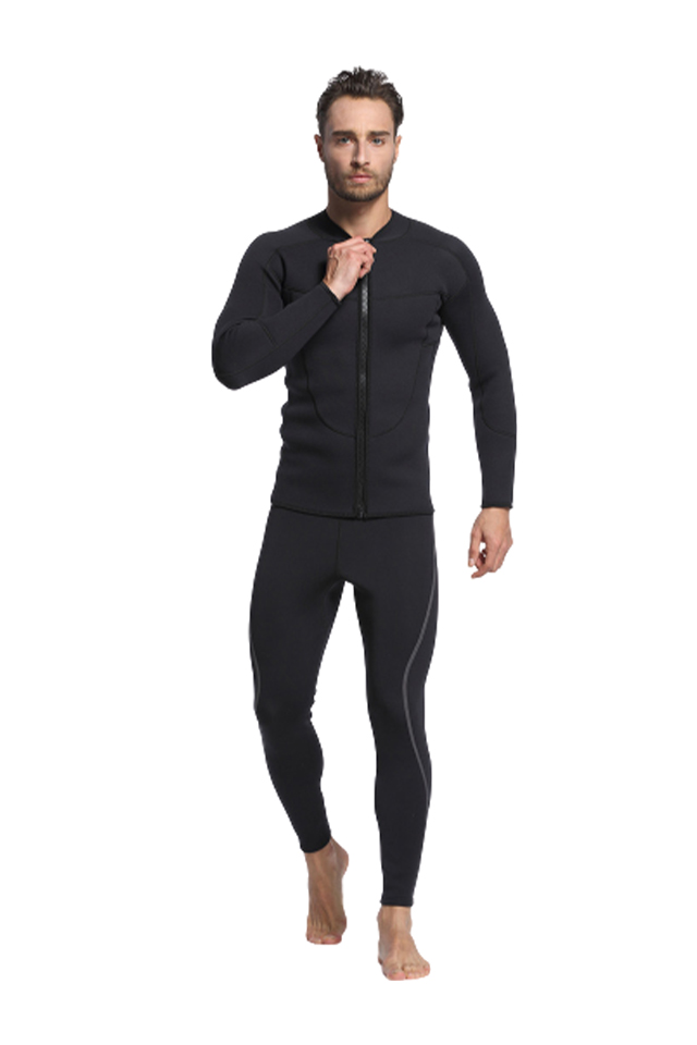 MYLEDI Men's 3MM Neoprene Long Sleeve Front Zip Windproof Wetsuit Jacket
