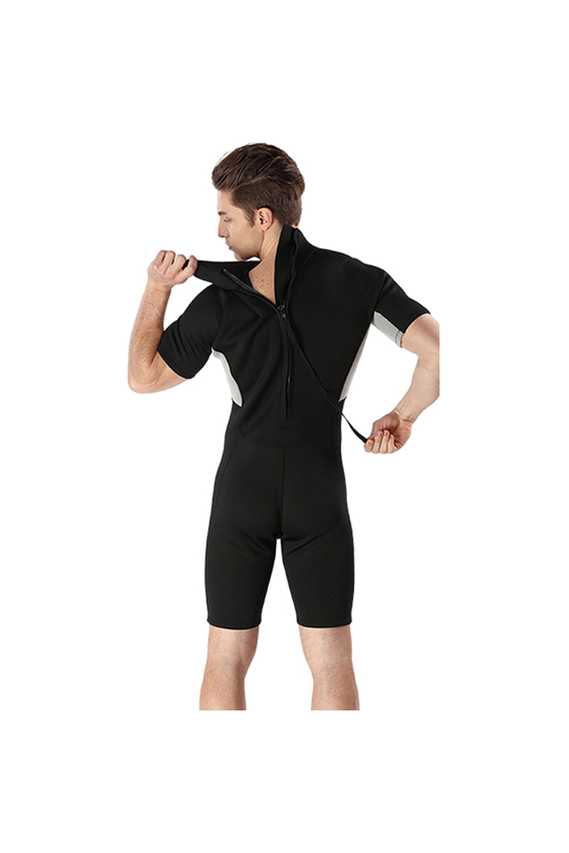 MYLEDI 2MM Men's Free Diving Surfing Shorty Wetsuit with Back Zip
