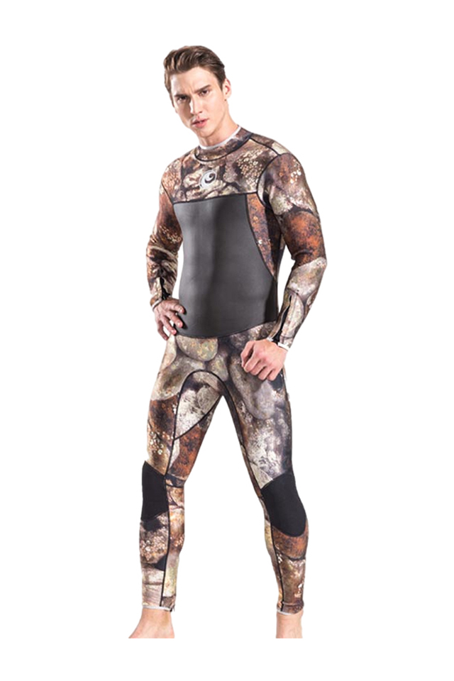 Men\'s Long Sleeve 3MM Full Camo Diving Spearfishing Wetsuit