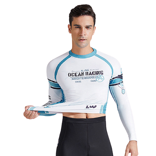 SABOLAY Men\'s Plus Size Long Sleeve Shirt Pants Surfing Rash Guard Set