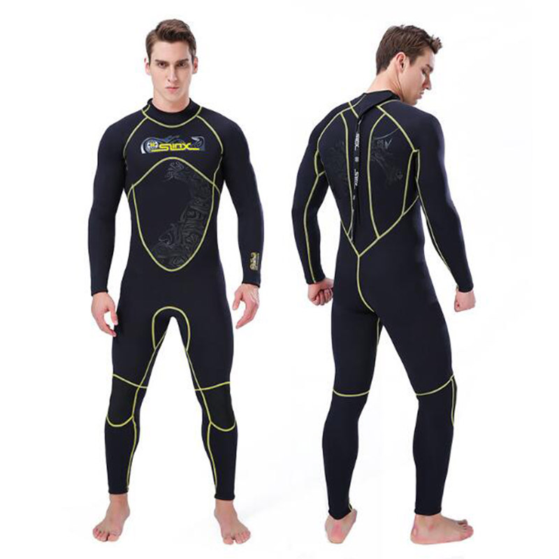 SLINX Men's 3mm 1 Piece Back Zip Thermal Plus Size Free Diving Wetsuit